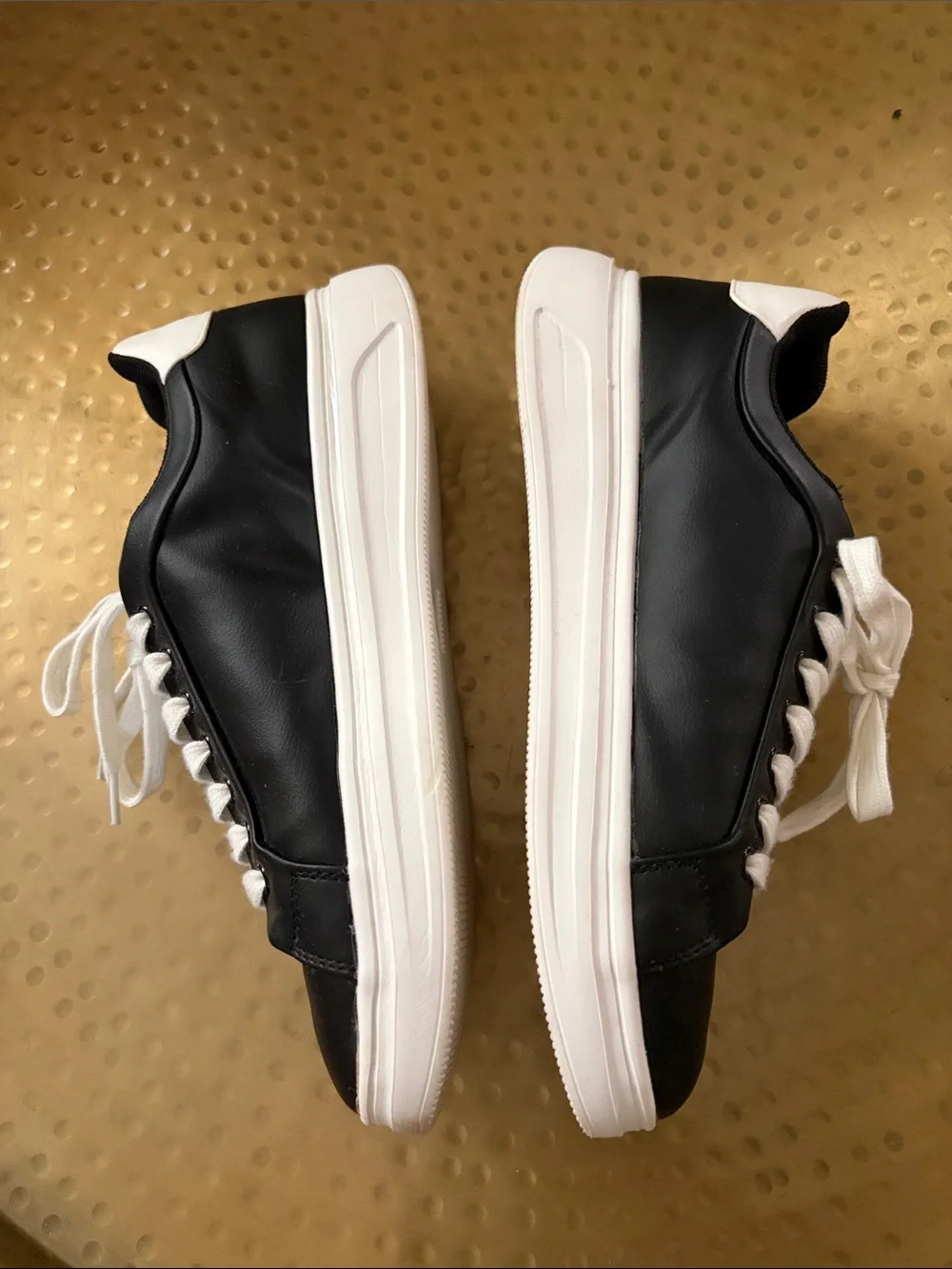 Zara Black Sneakers with White Laces